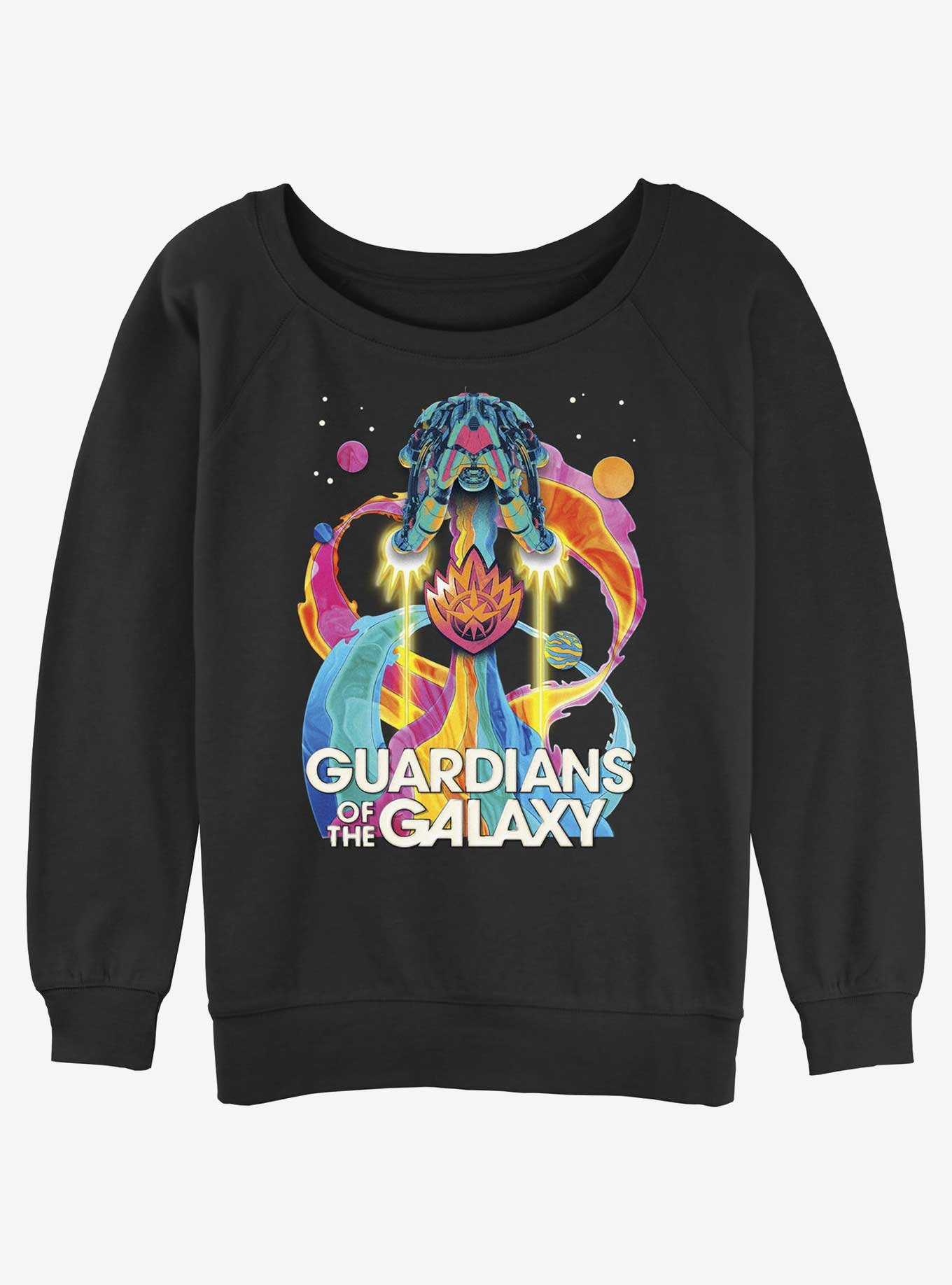 Marvel Guardians Of The Galaxy Psychedelic Ship Girls Slouchy Sweatshirt, , hi-res