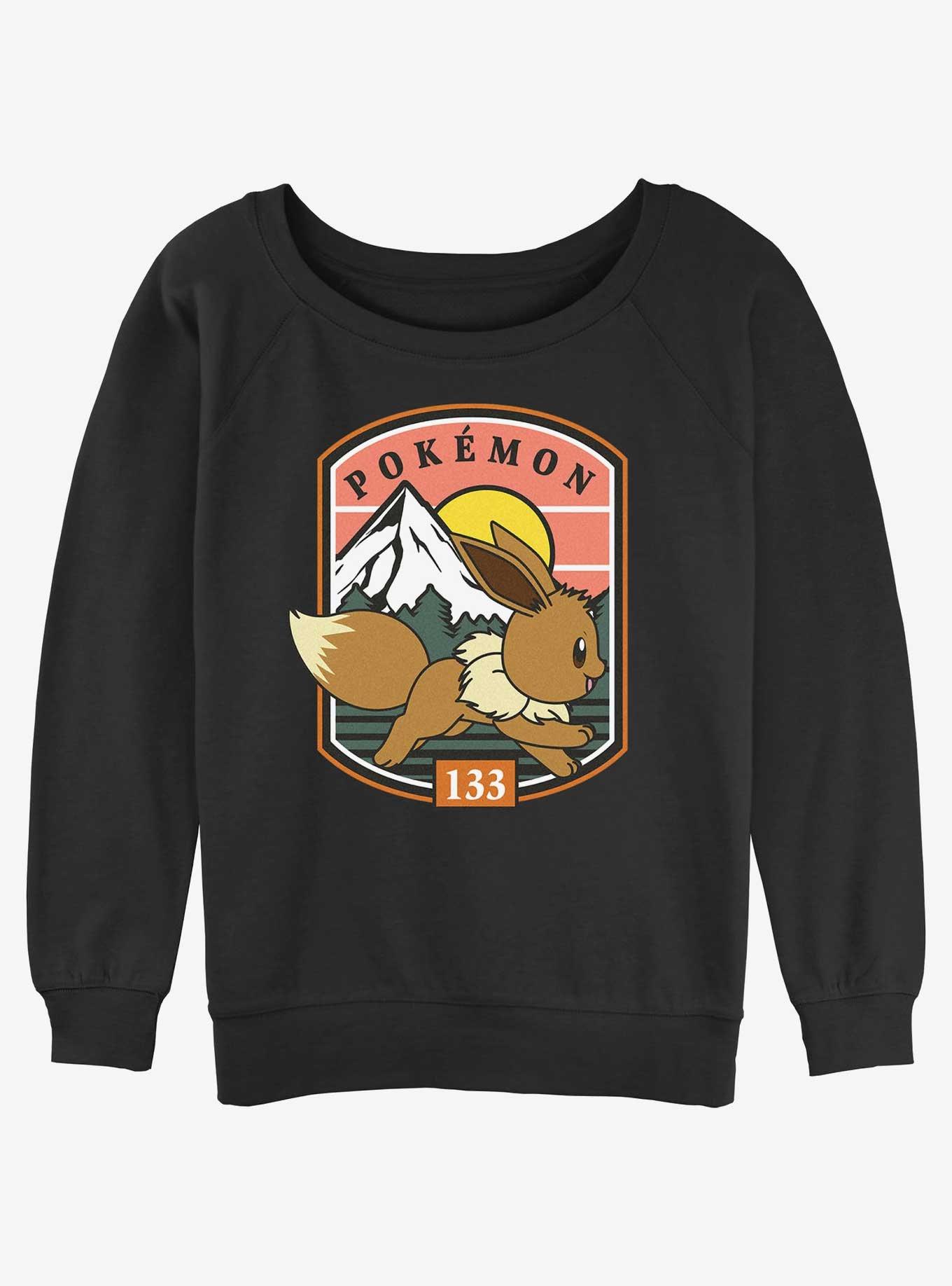 Pokemon Eevee Out Run Girls Slouchy Sweatshirt