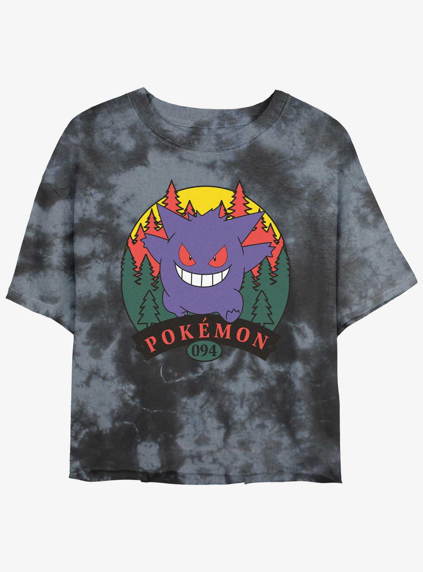 Pokemon Gengar Attack Girls Tie-Dye Crop T-Shirt, , hi-res