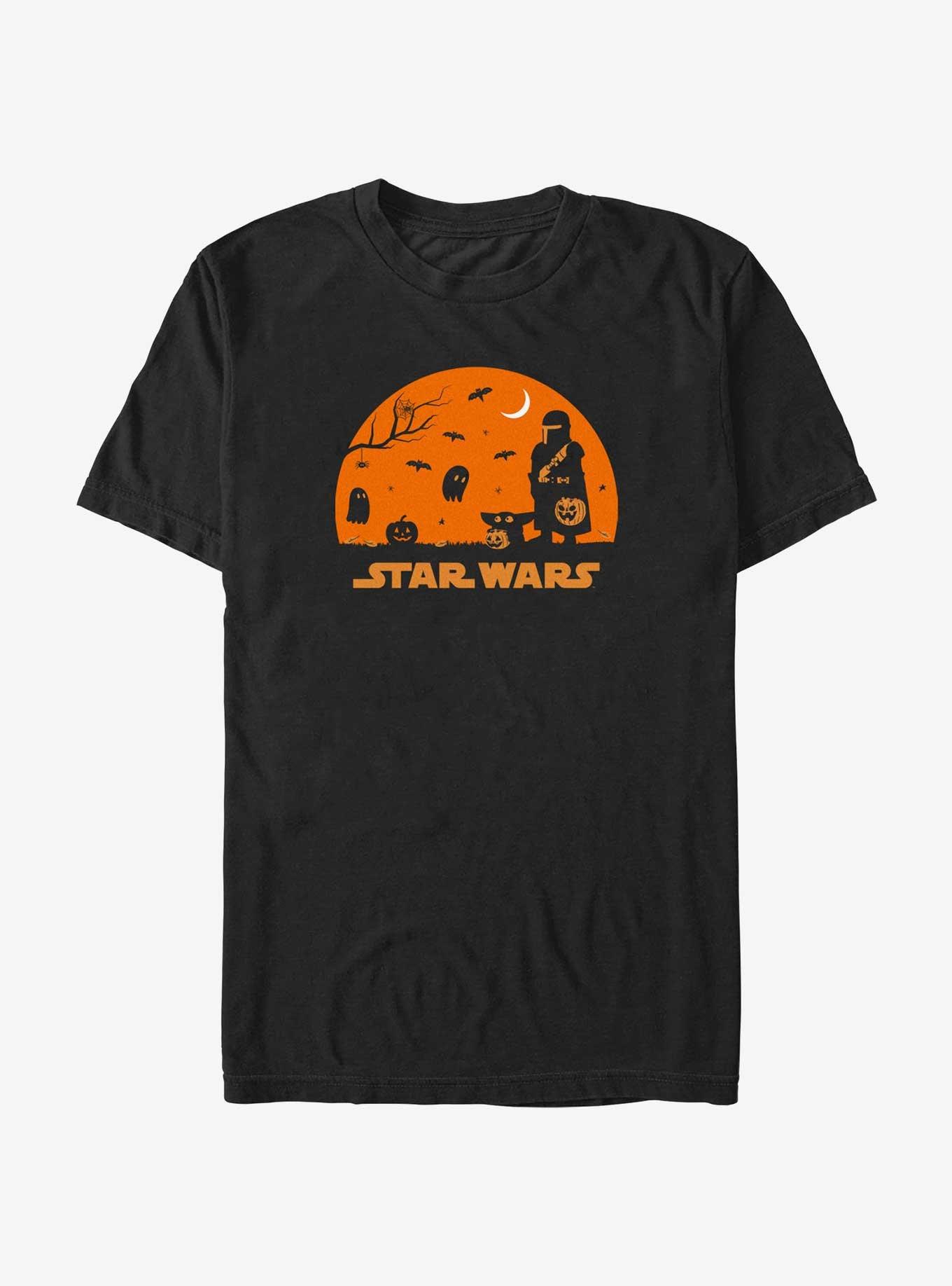 Star Wars The Mandalorian Grogu And Mando Silhouette T-Shirt, , hi-res
