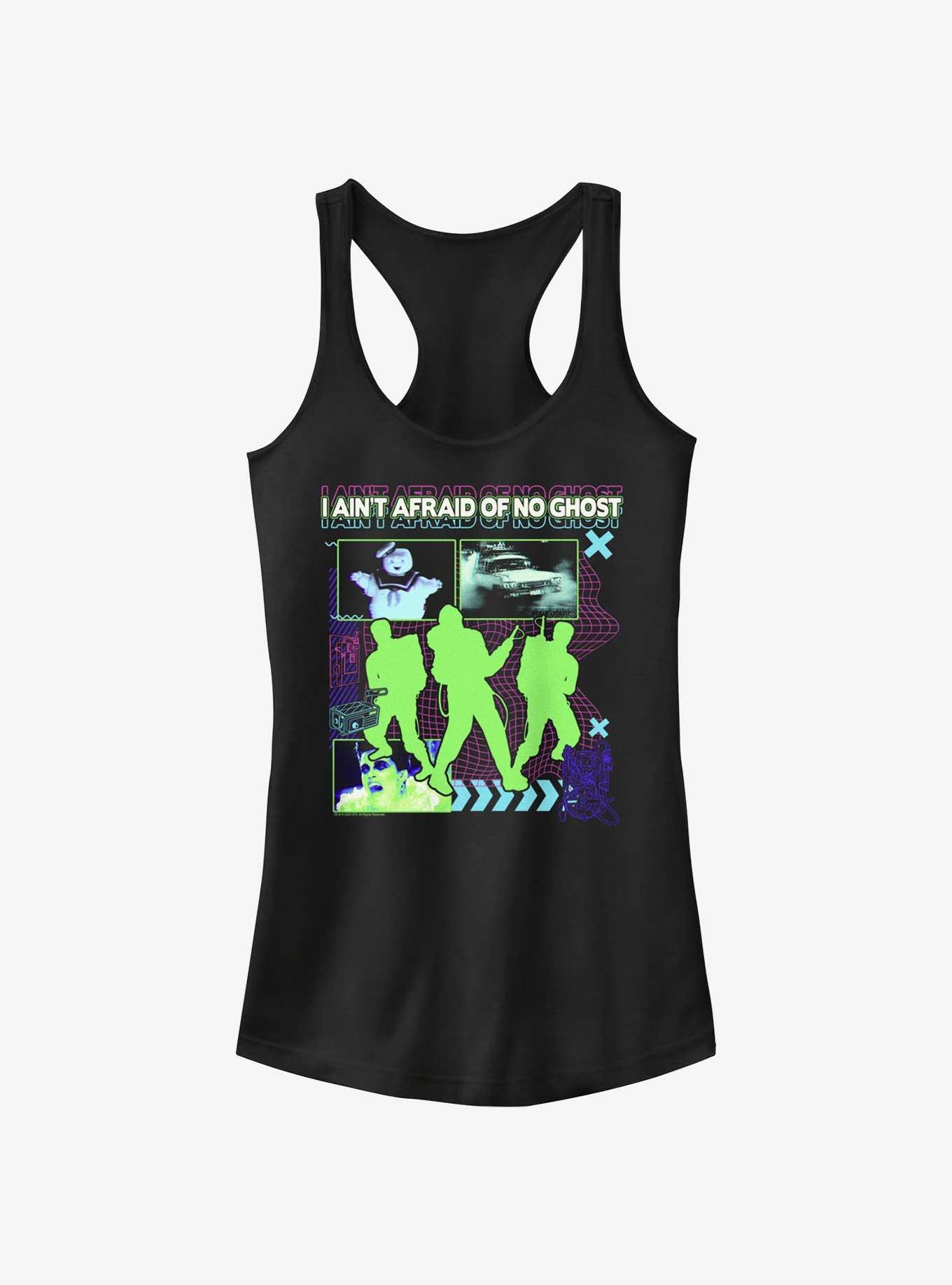 Ghostbusters Afraid Of No Ghost Tech Girls Tank, BLACK, hi-res