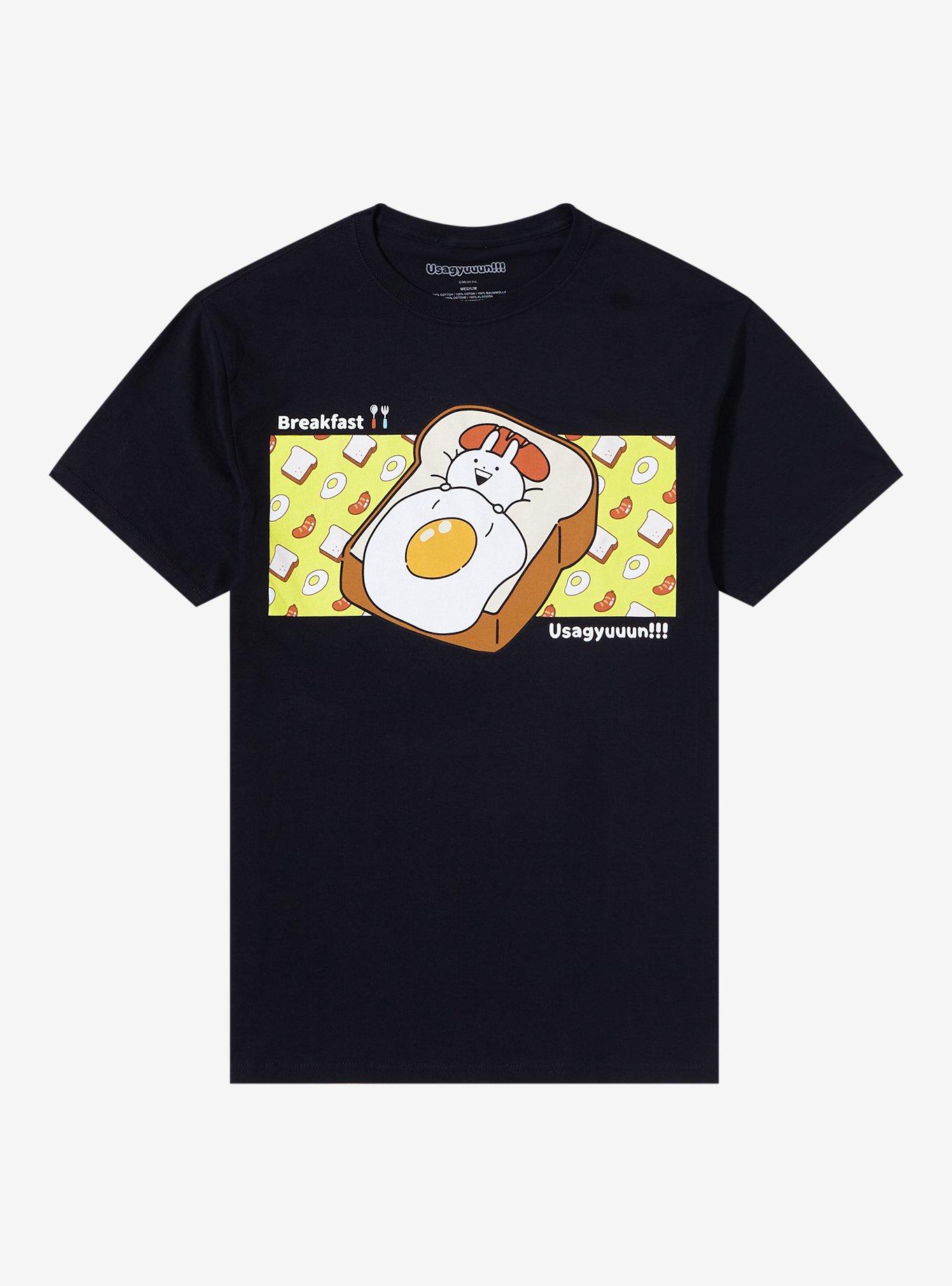 Usagyuuun Breakfast Bed T-Shirt, BLACK, hi-res