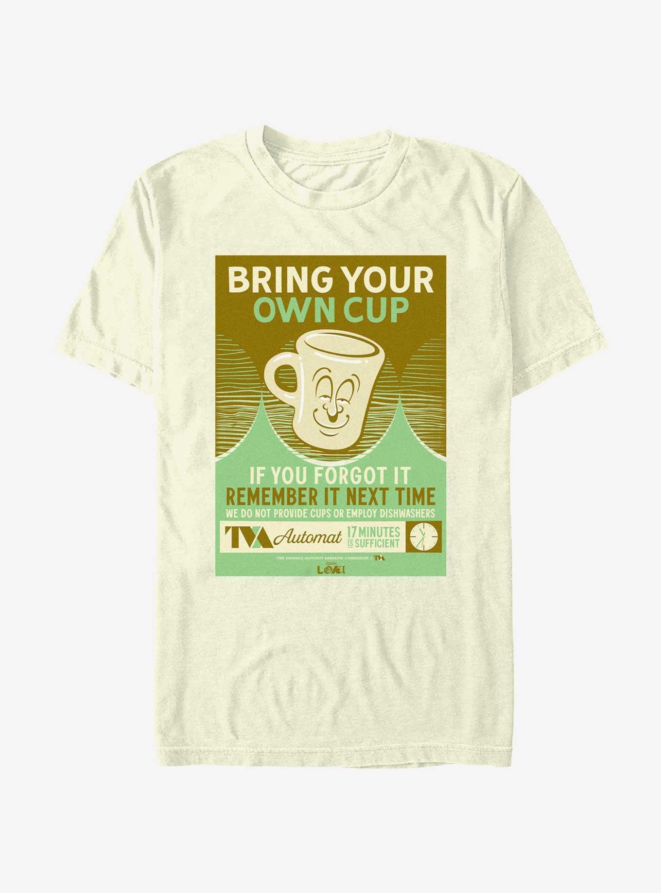 Marvel Loki Bring Your Own Cup Poster T-Shirt, NATURAL, hi-res