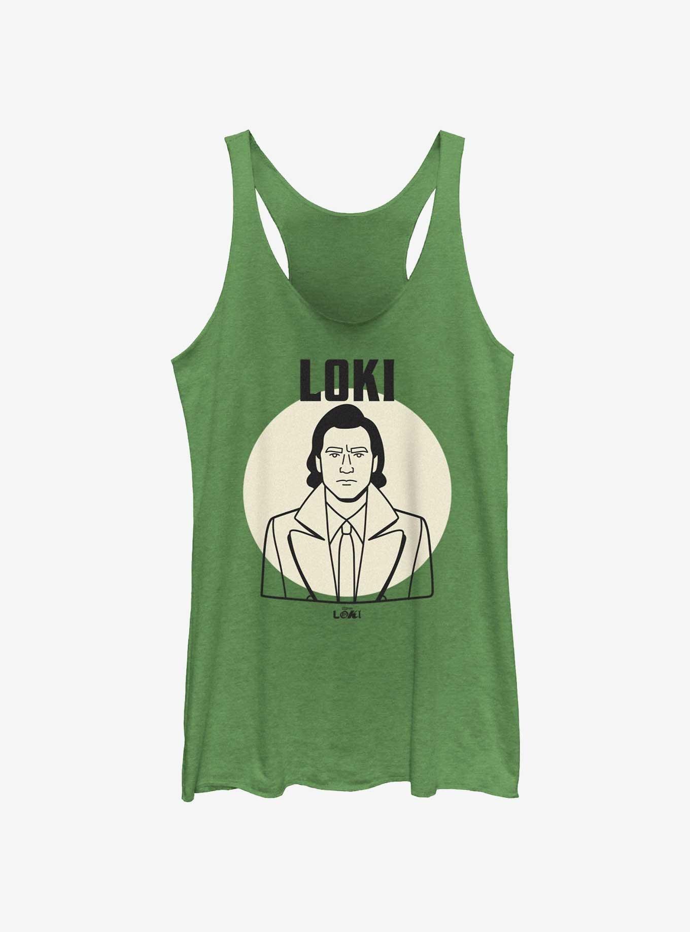 Marvel Loki Line Drawing Loki Portrait Girls Tank, ENVY, hi-res