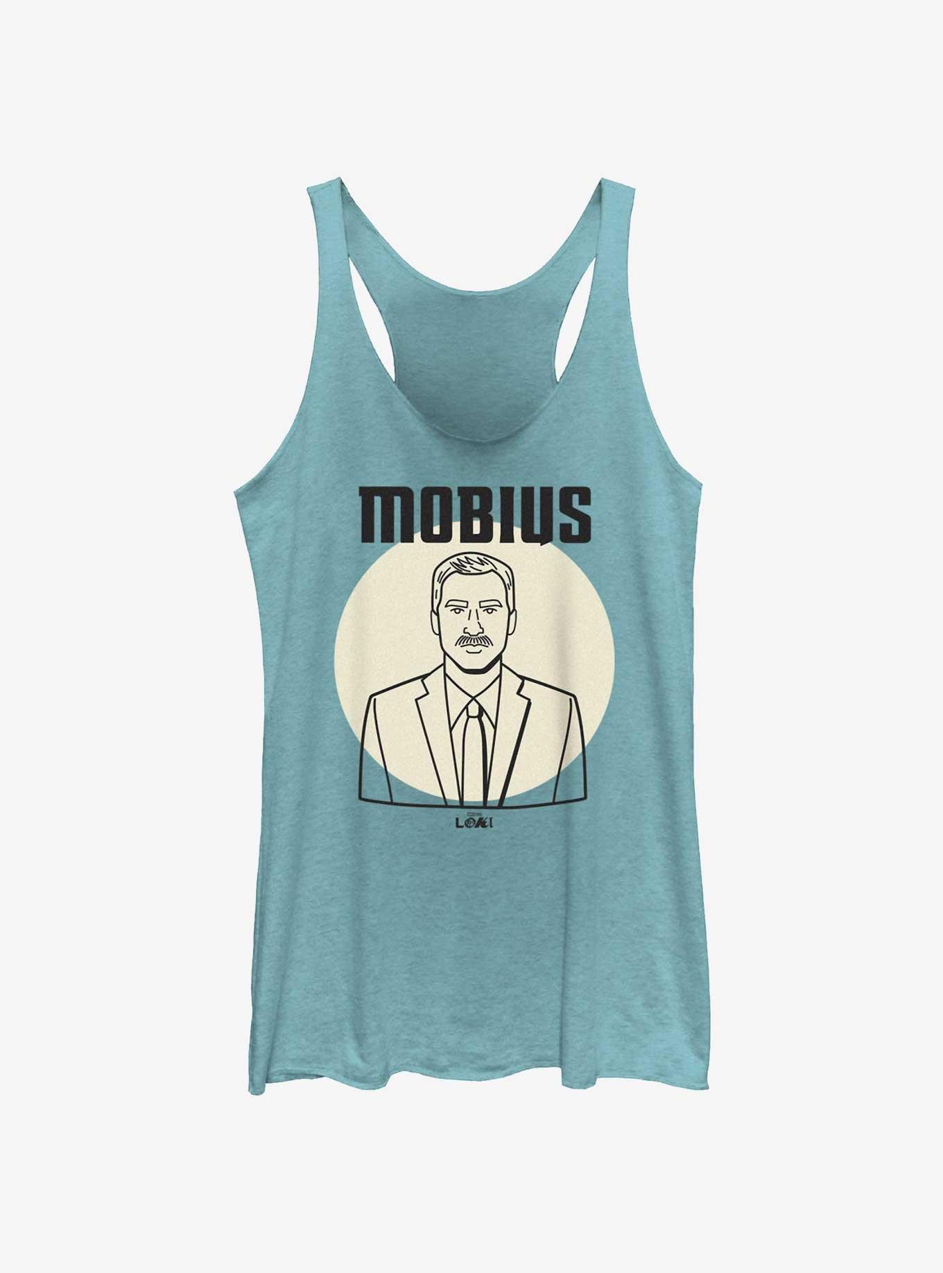 Marvel Loki Line Drawing Mobius Portrait Girls Tank, TAHI BLUE, hi-res
