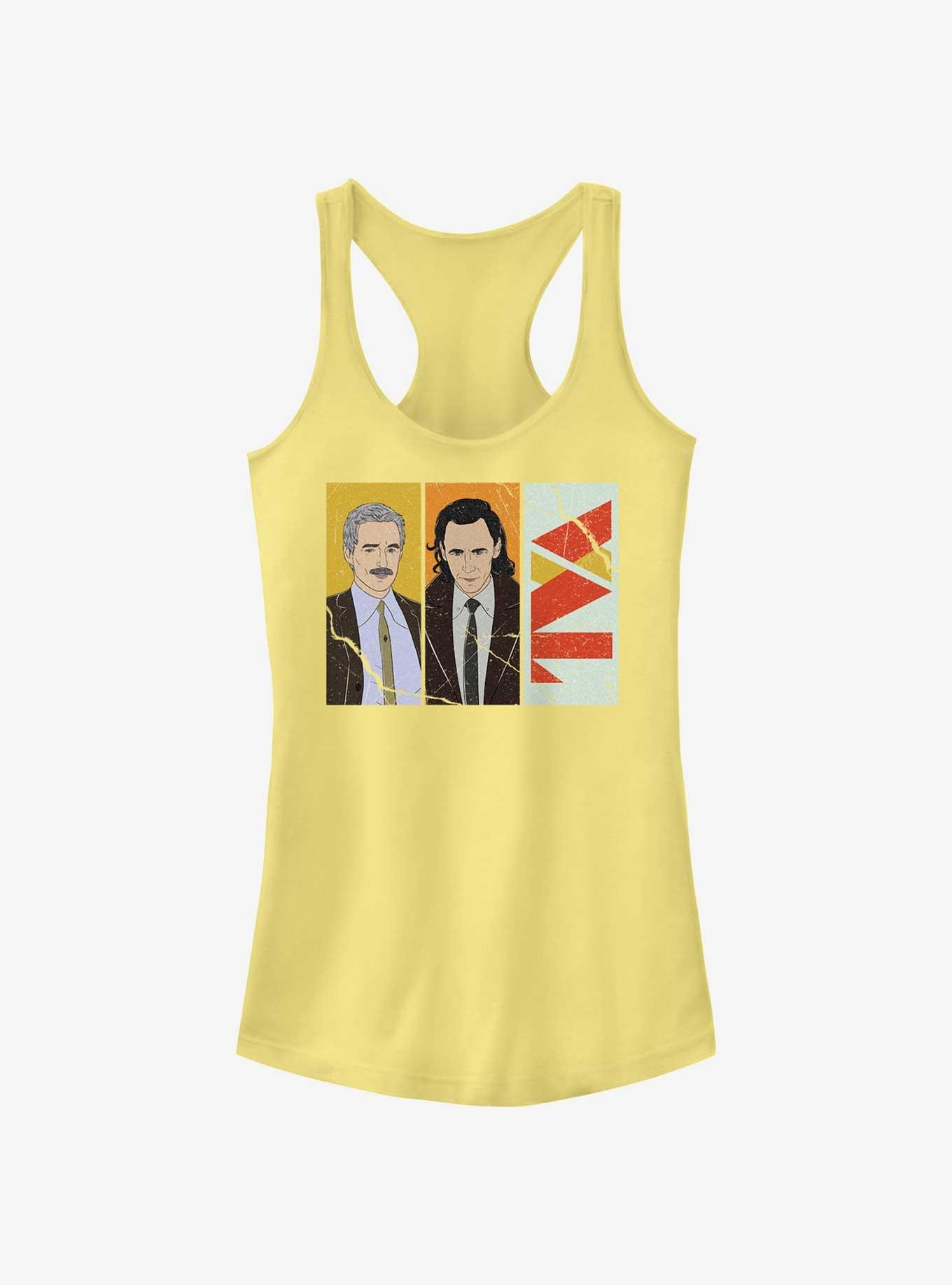 Marvel Loki Mobius and Loki TVA Logo Girls Tank, BANANA, hi-res