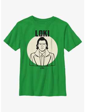 Marvel Loki Line Drawing Loki Portrait Youth T-Shirt, , hi-res