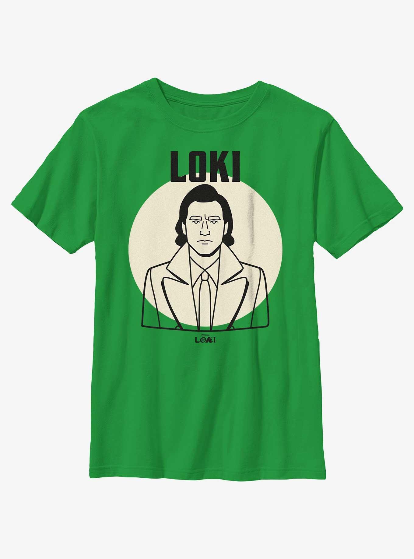 Marvel Loki Line Drawing Loki Portrait Youth T-Shirt, , hi-res