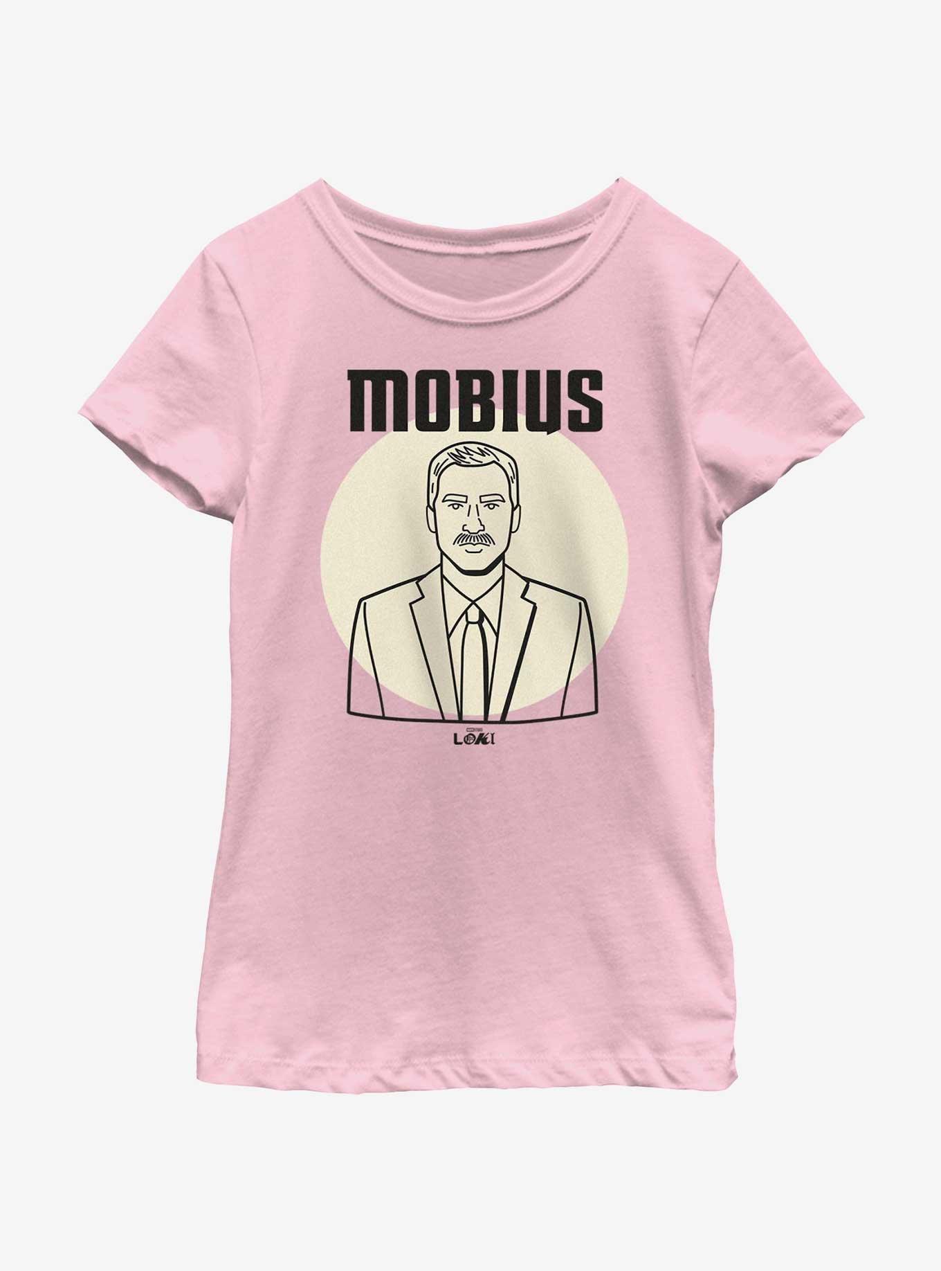 Marvel Loki Line Drawing Mobius Portrait Youth Girls T-Shirt, , hi-res