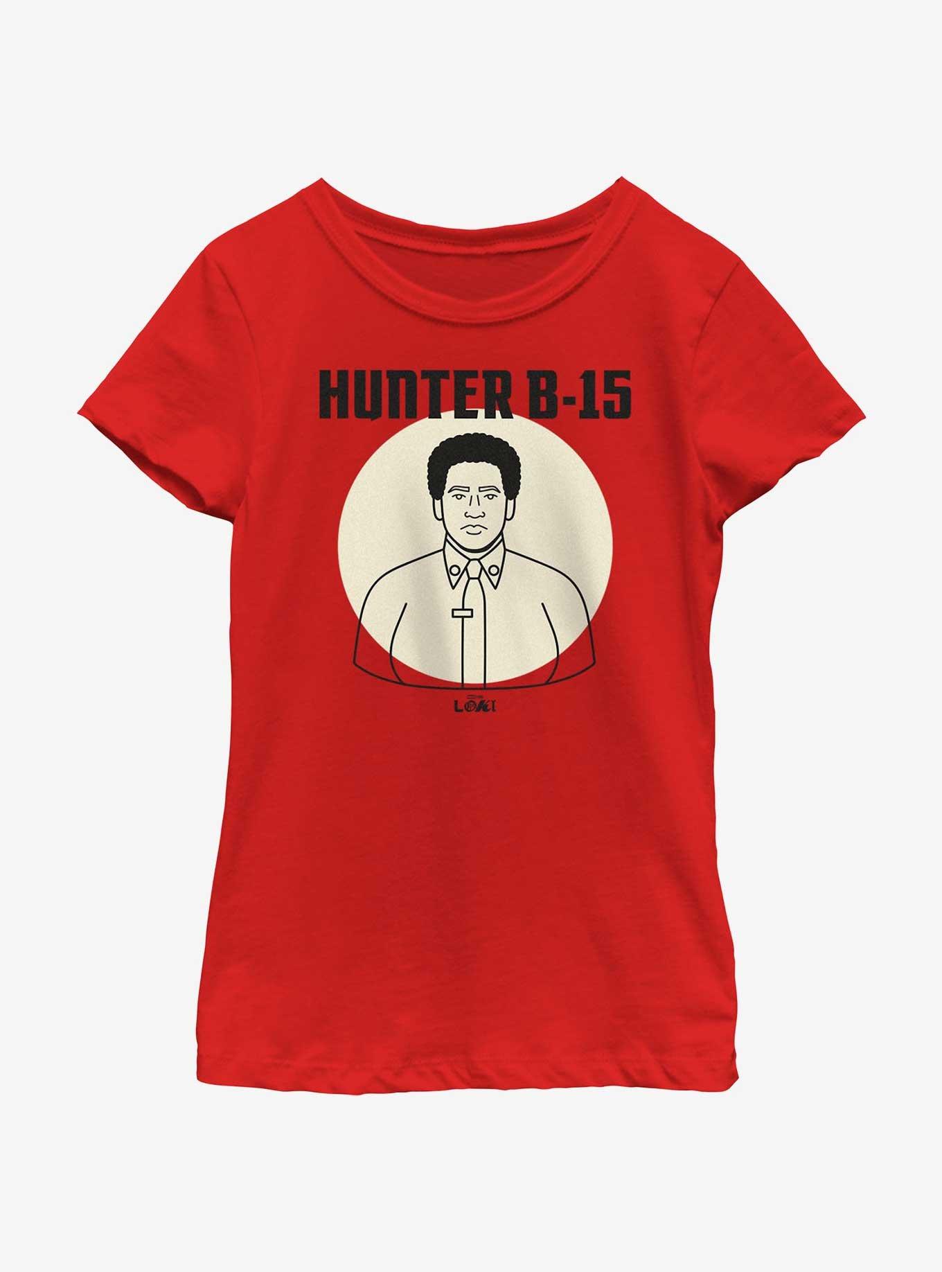 Marvel Loki Line Drawing Hunter B-15 Portrait Youth Girls T-Shirt, RED, hi-res