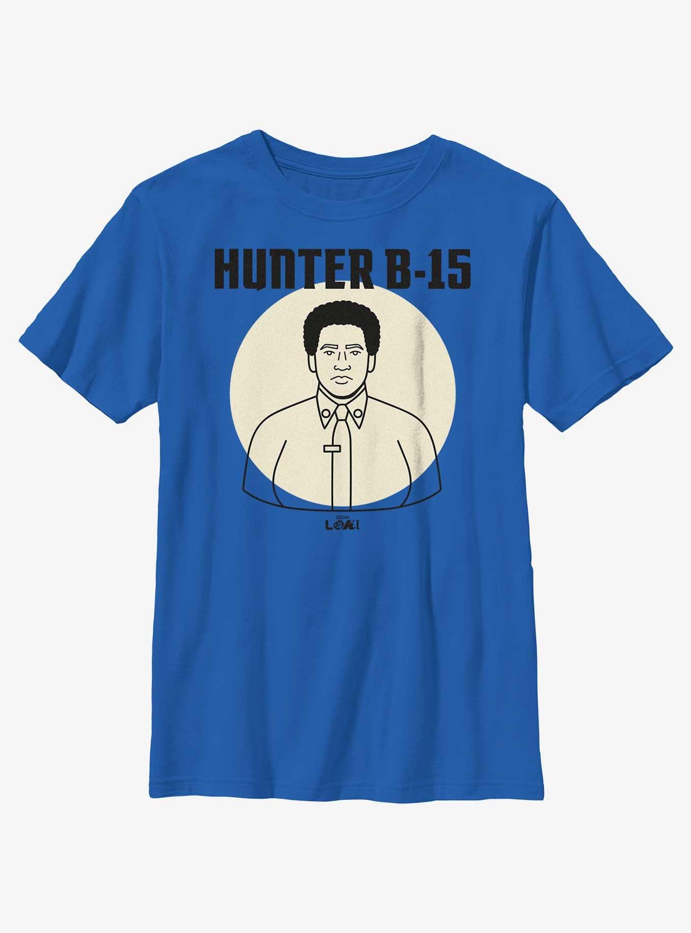 Marvel Loki Line Drawing Hunter B-15 Portrait Youth T-Shirt, ROYAL, hi-res