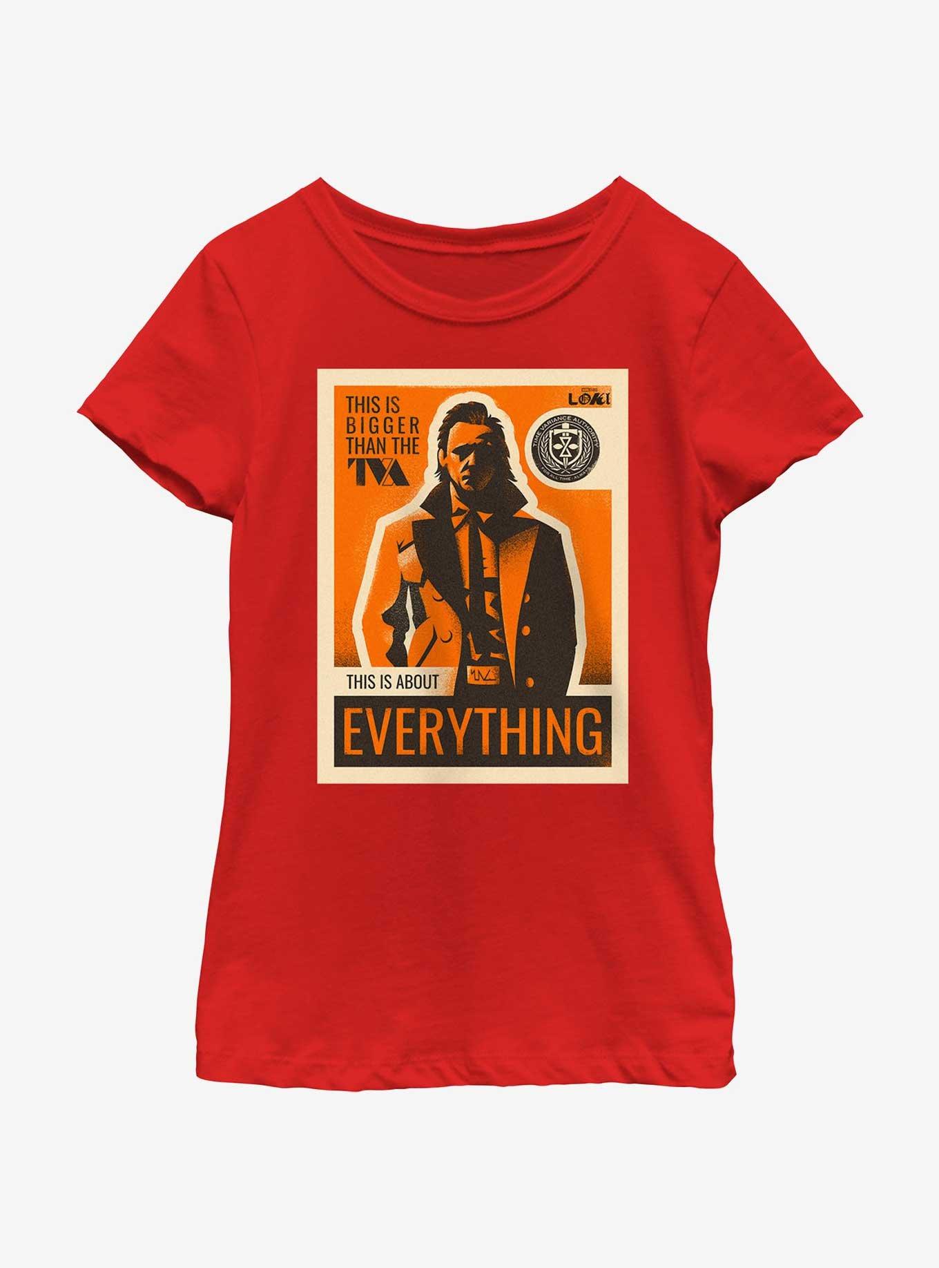 Marvel Loki This Is About Everything Poster Youth Girls T-Shirt, RED, hi-res