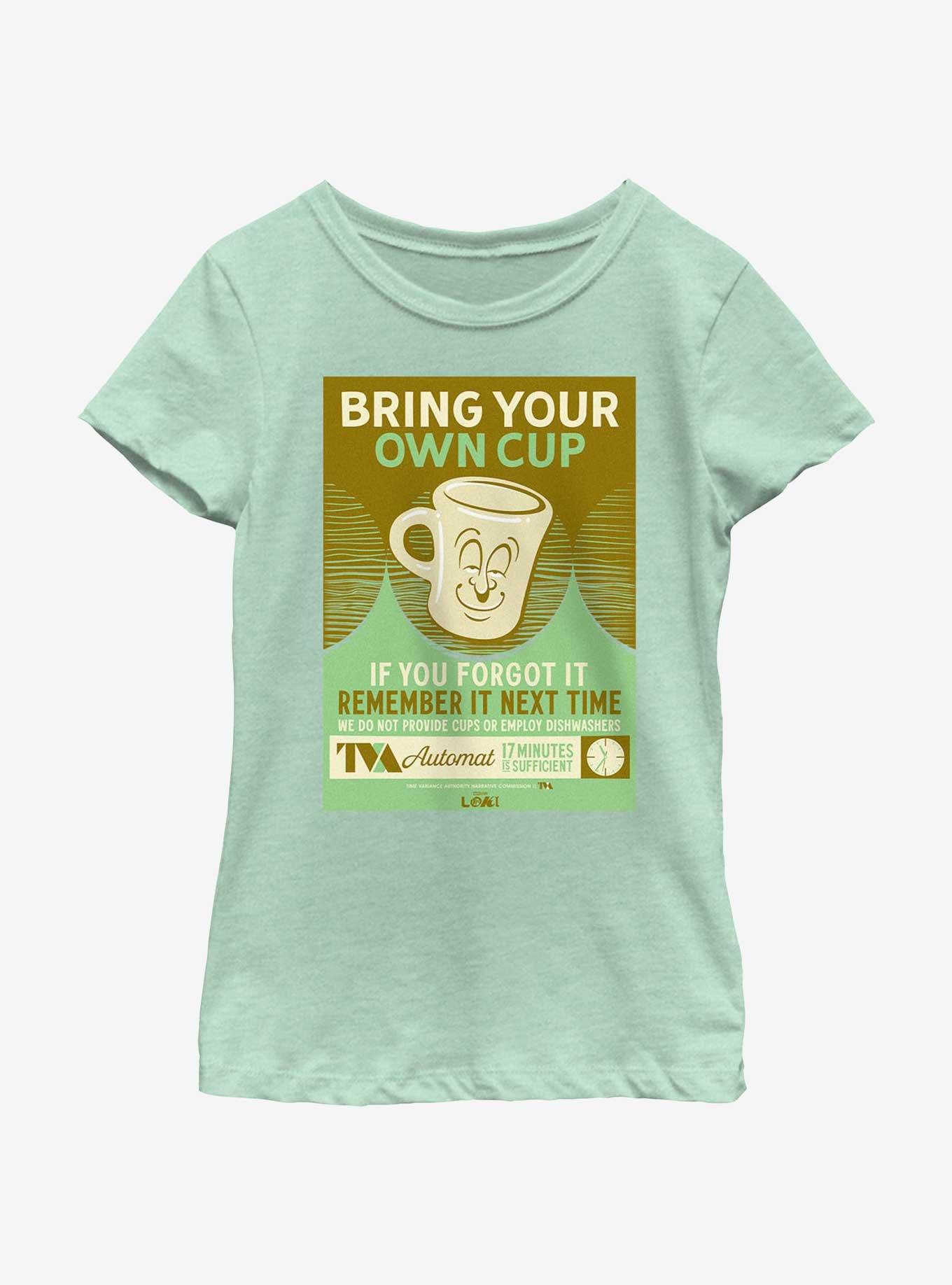 Marvel Loki Bring Your Own Cup Poster Youth Girls T-Shirt, , hi-res