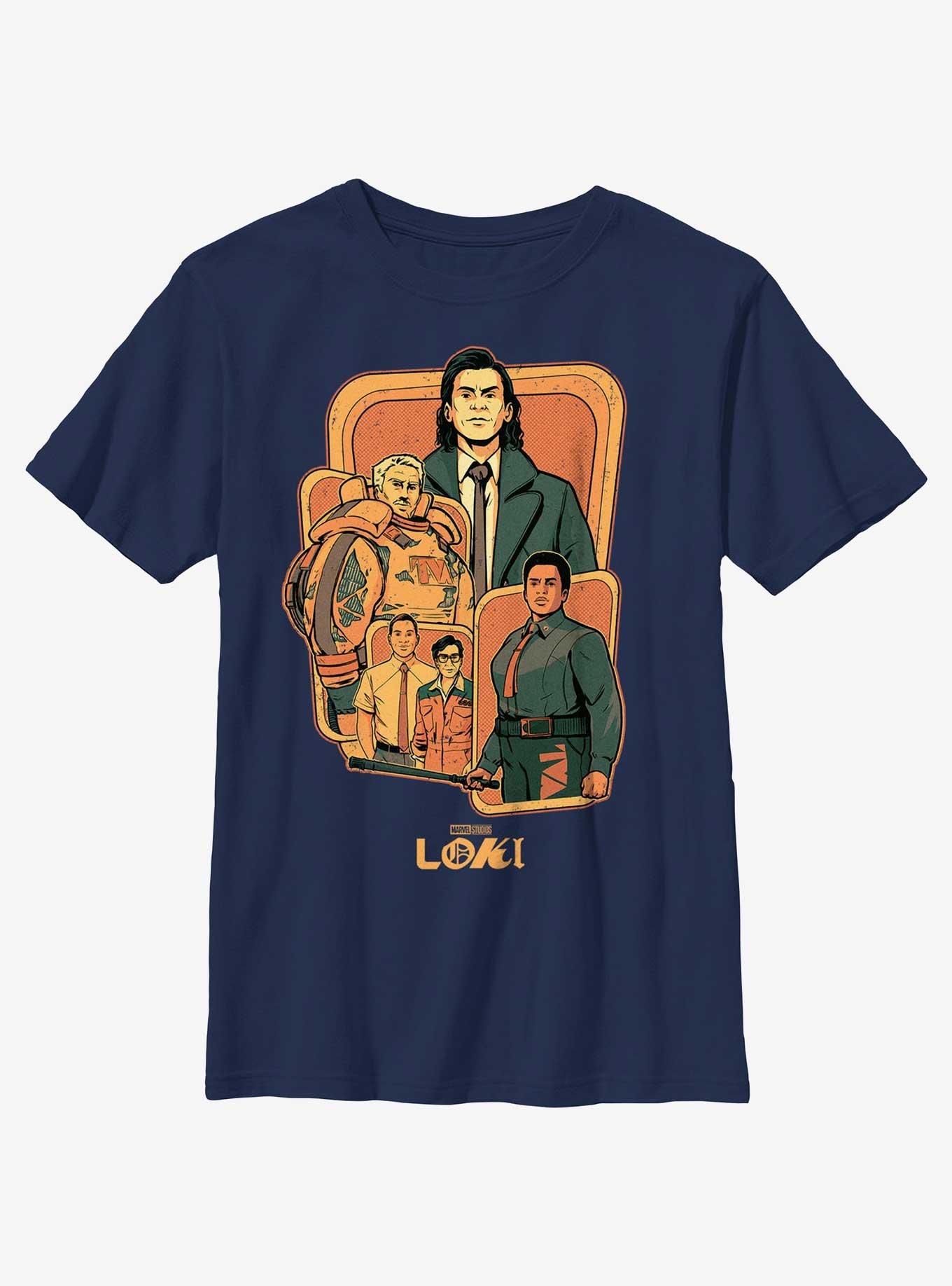 Marvel Loki TVA Group Badge Youth T-Shirt, NAVY, hi-res