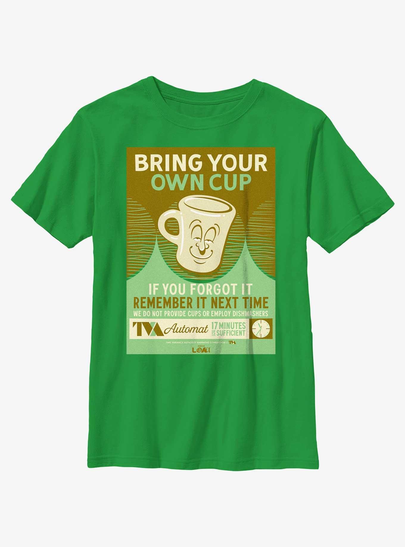 Marvel Loki Bring Your Own Cup Poster Youth T-Shirt, KELLY, hi-res