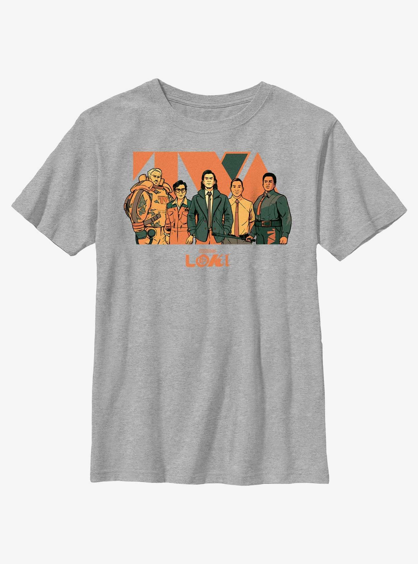 Marvel Loki TVA Groupshot Youth T-Shirt, ATH HTR, hi-res