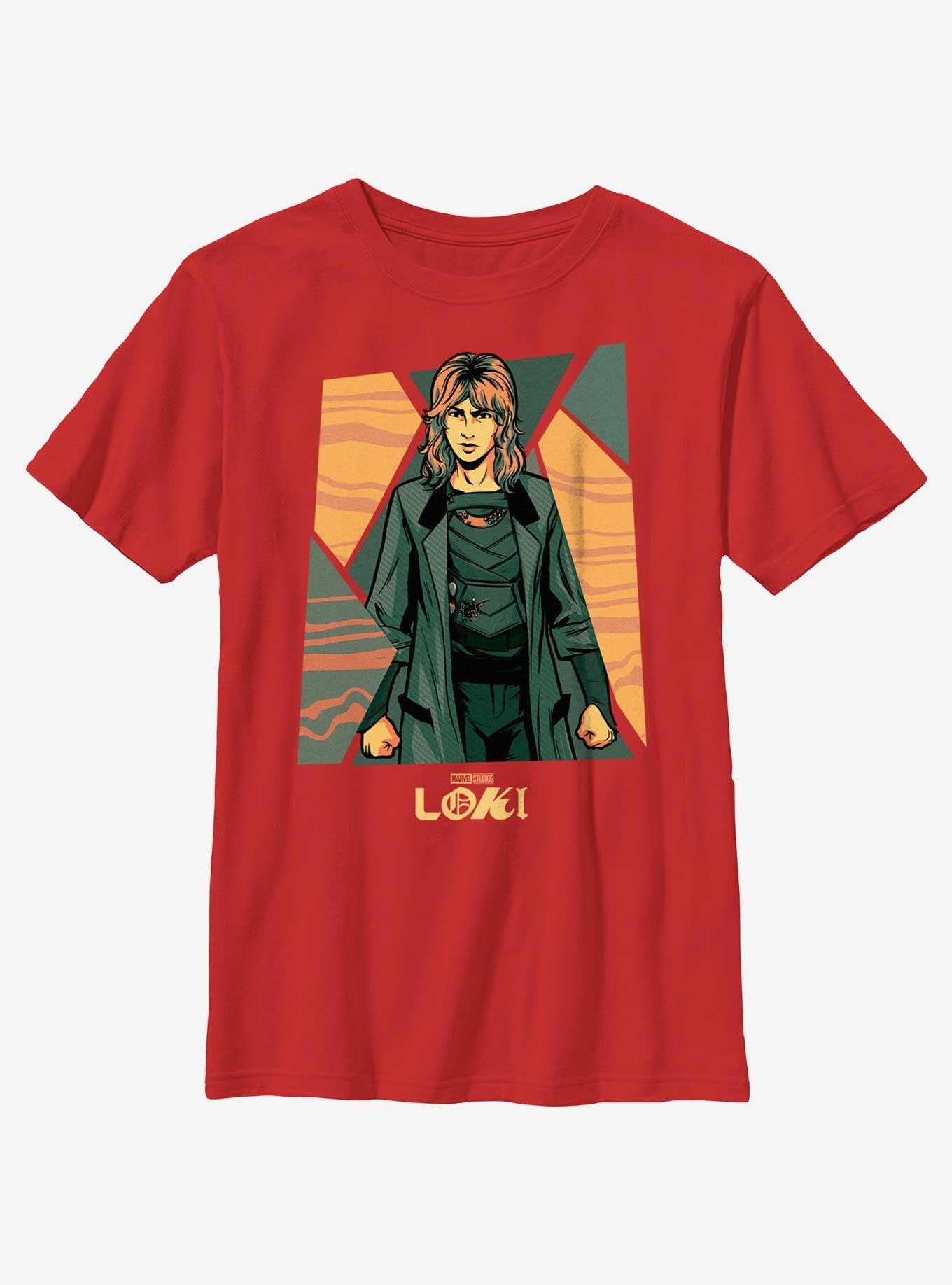 Marvel Loki Sylvie Hero Poster Youth T-Shirt, RED, hi-res