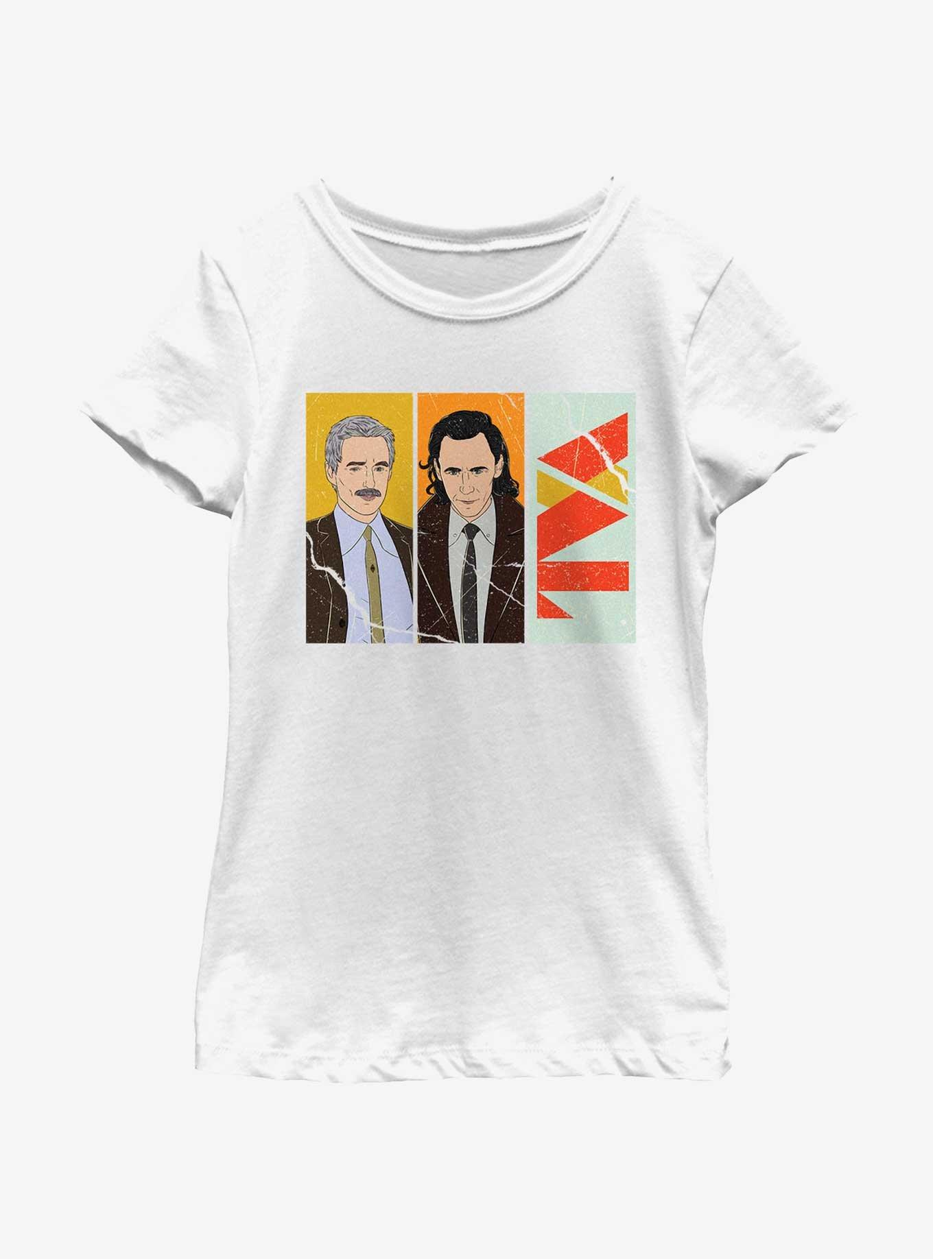 Marvel Loki Mobius and Loki TVA Logo Youth Girls T-Shirt, , hi-res