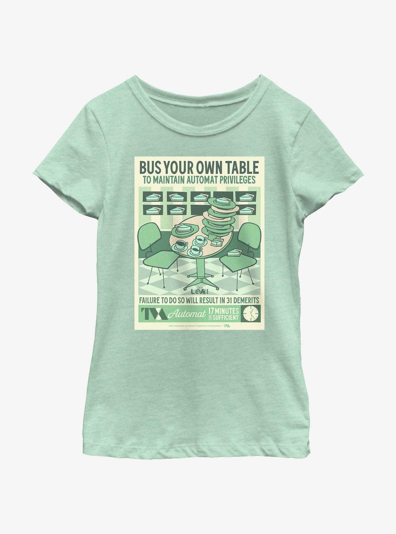 Marvel Loki Bus Your Own Table Poster Youth Girls T-Shirt, , hi-res