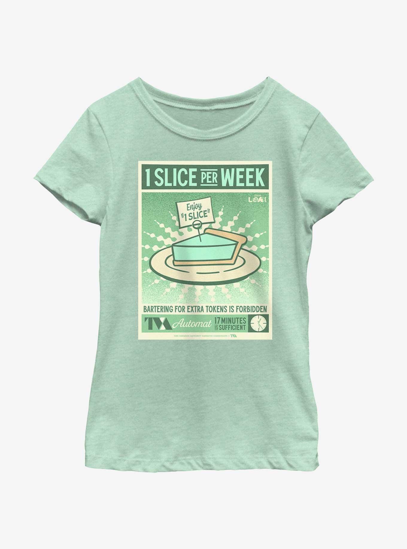 Marvel Loki 1 Slice Per Week Poster Youth Girls T-Shirt, , hi-res