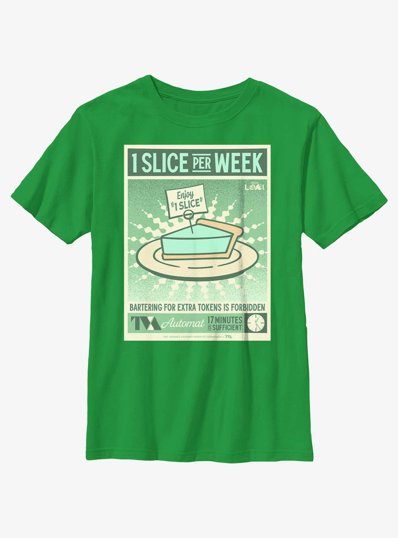 Marvel Loki 1 Slice Per Week Poster Youth T-Shirt, KELLY, hi-res