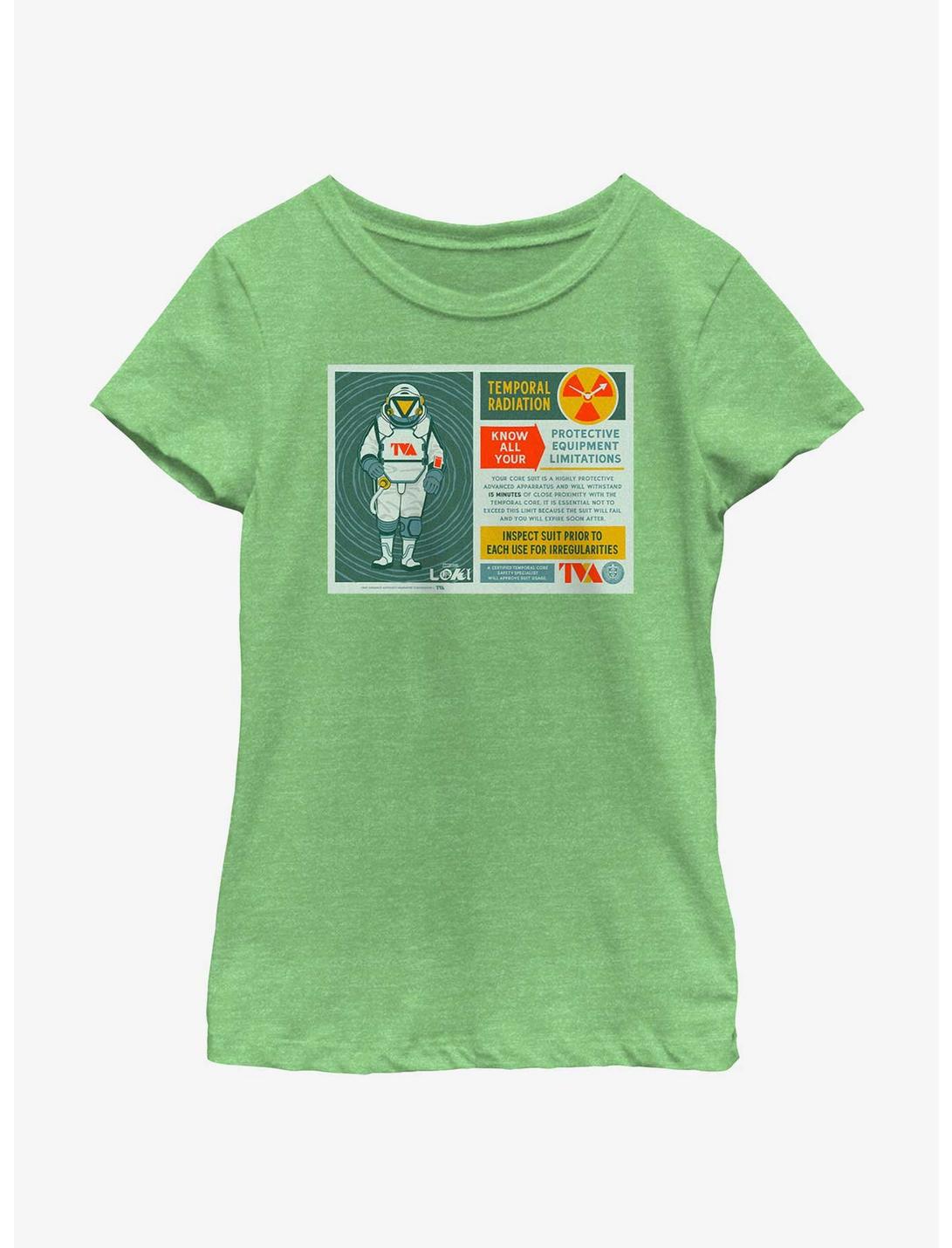 Marvel Loki Protective Equipment Infographic Youth Girls T-Shirt, GRN APPLE, hi-res