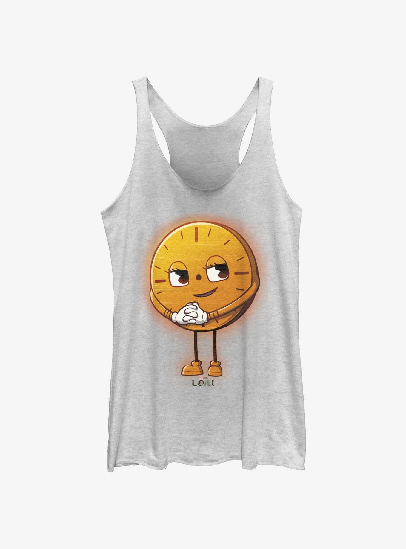 Marvel Loki Smile Miss Minutes Womens Tank Top, WHITE HTR, hi-res