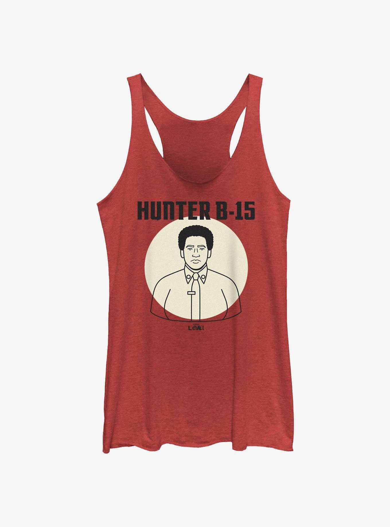 Marvel Loki Line Drawing Hunter B-15 Portrait Womens Tank Top, RED HTR, hi-res