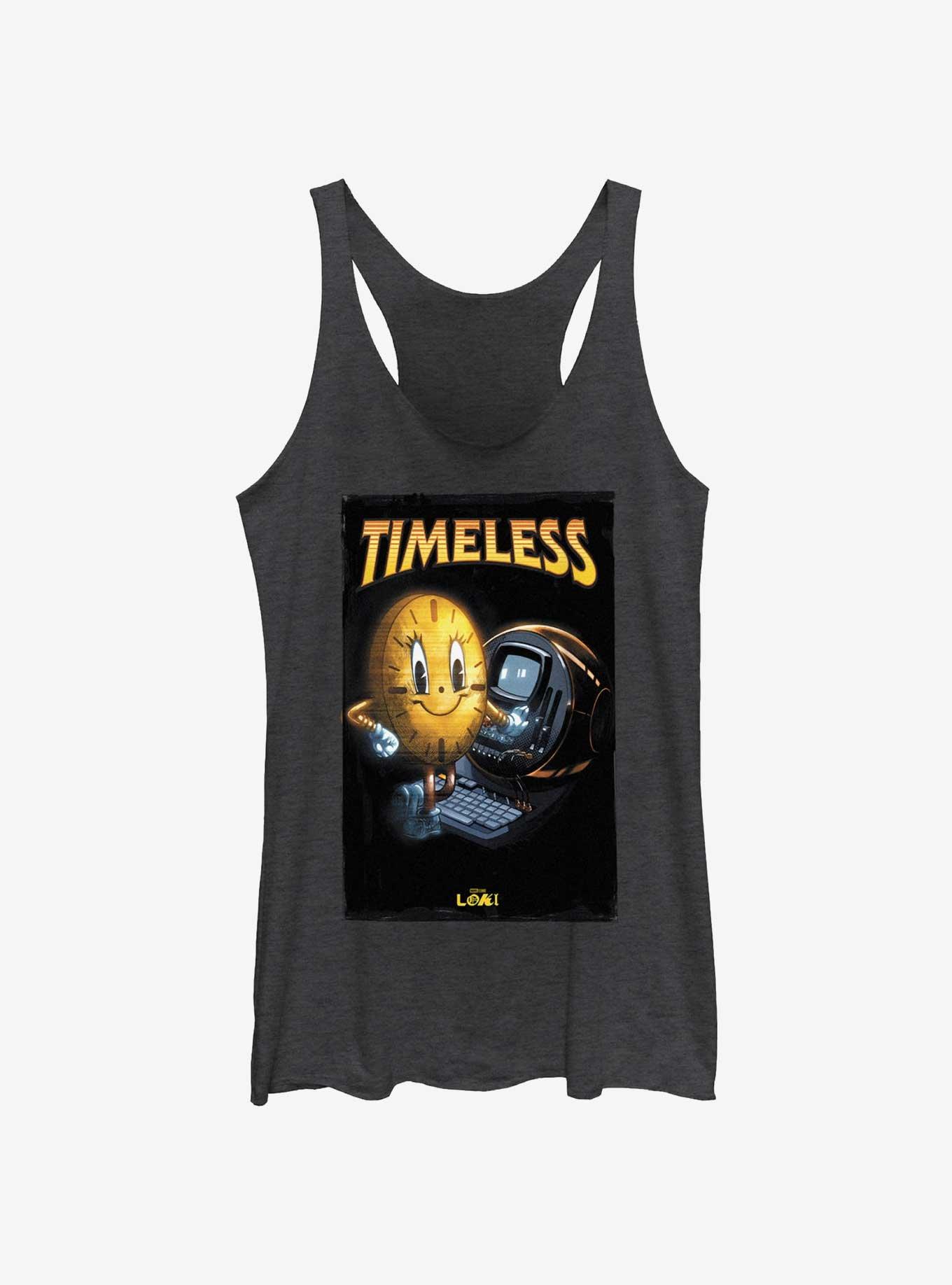 Marvel Loki Miss Minutes Timeless Poster Womens Tank Top, BLK HTR, hi-res view 1