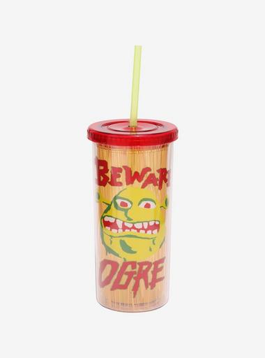 Shrek Plastic Flip Straw Cold Cup 