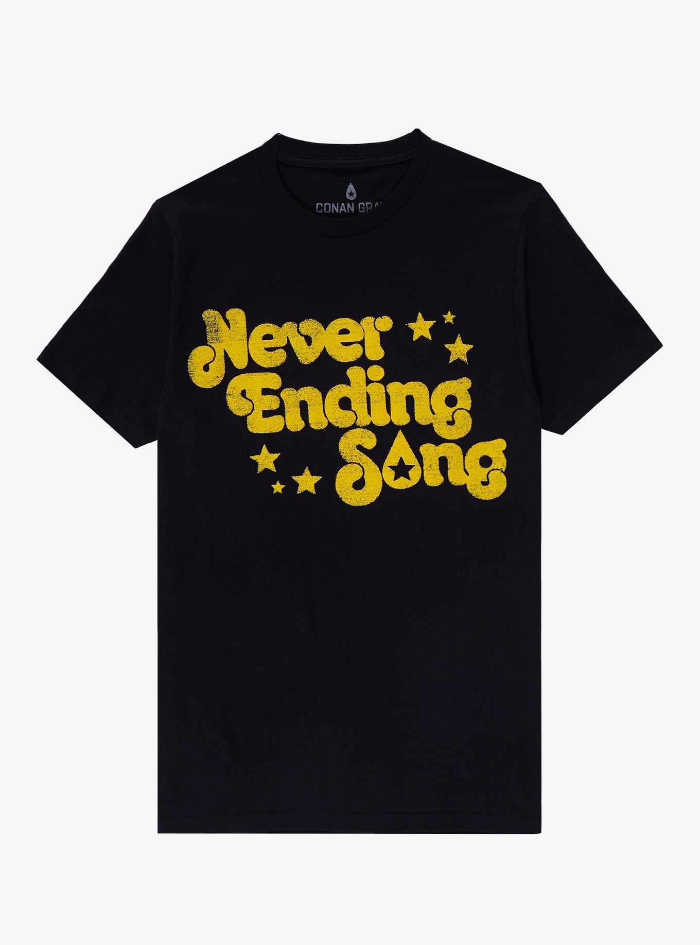 Conan Gray Never Ending Song Text Boyfriend Fit Girls T-Shirt, , hi-res