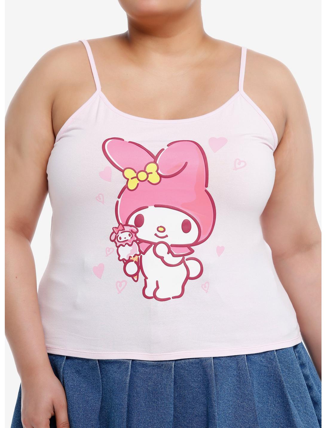 My Melody Hearts Ice Cream Girls Crop Cami Plus Size, MULTI, hi-res