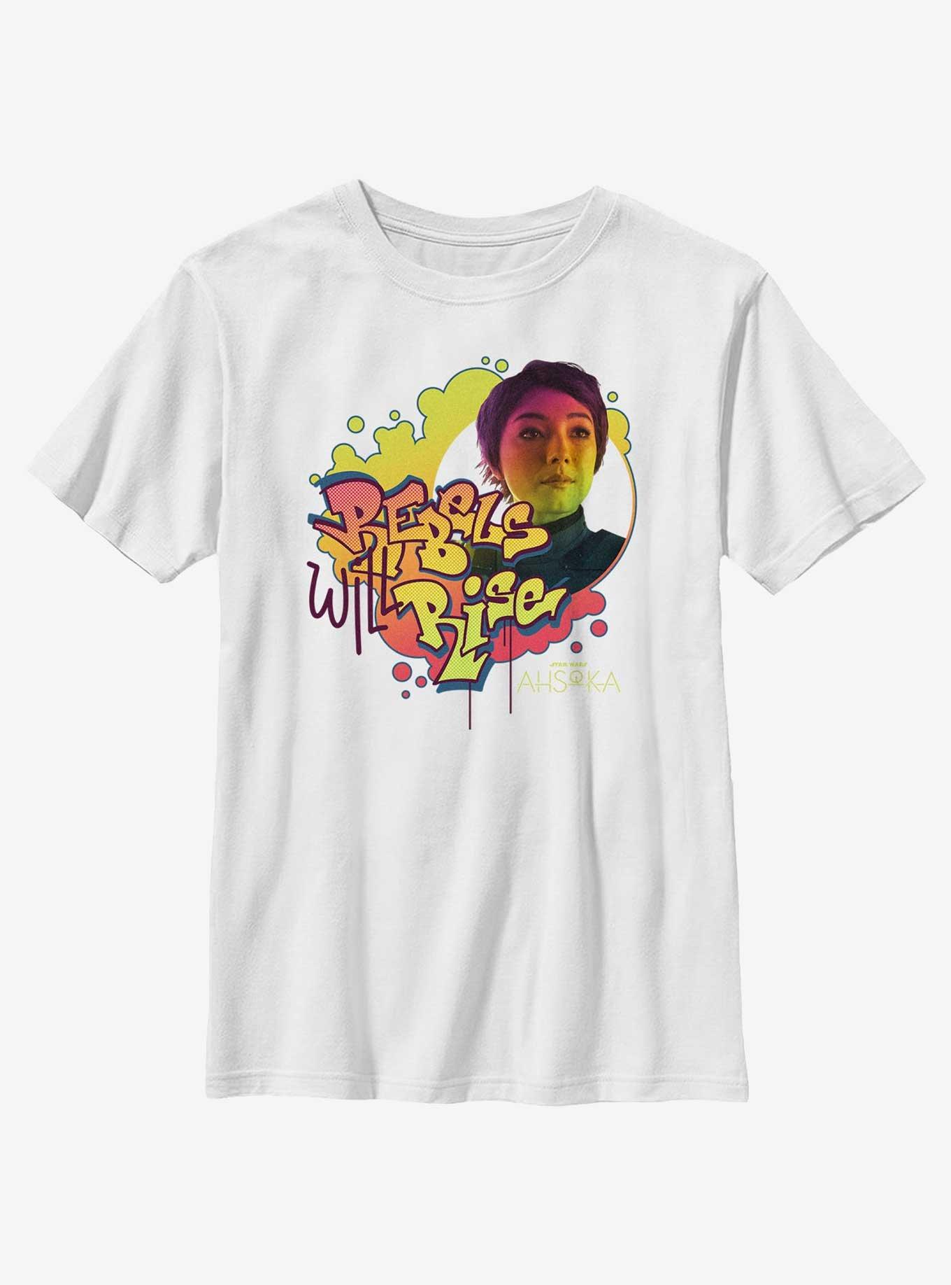 Star Wars Ahsoka Rebels Will Rise Graffiti Youth T-Shirt, , hi-res