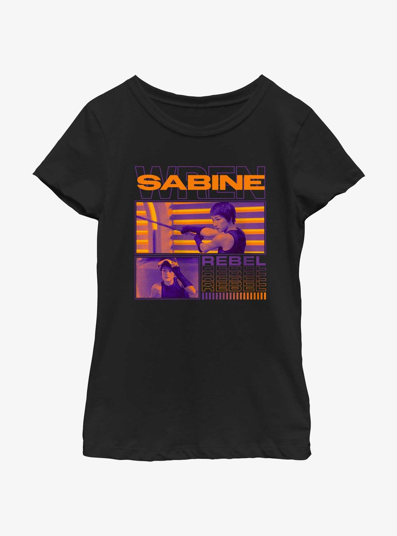 Star Wars Ahsoka Sabine Wren Rebel Youth Girls T-Shirt, BLACK, hi-res