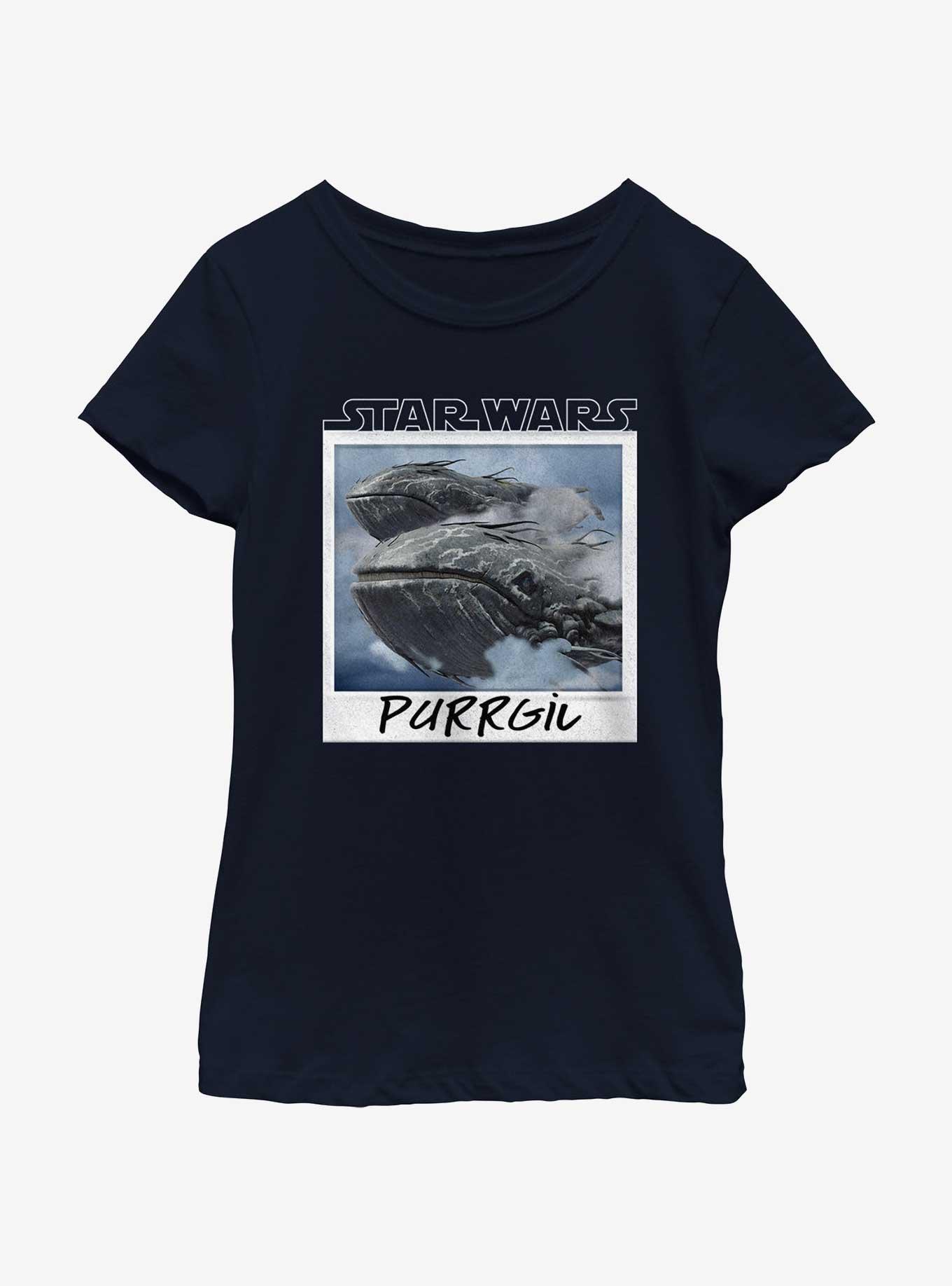 Star Wars Ahsoka Purrgil Polaroid Youth Girls T-Shirt, NAVY, hi-res