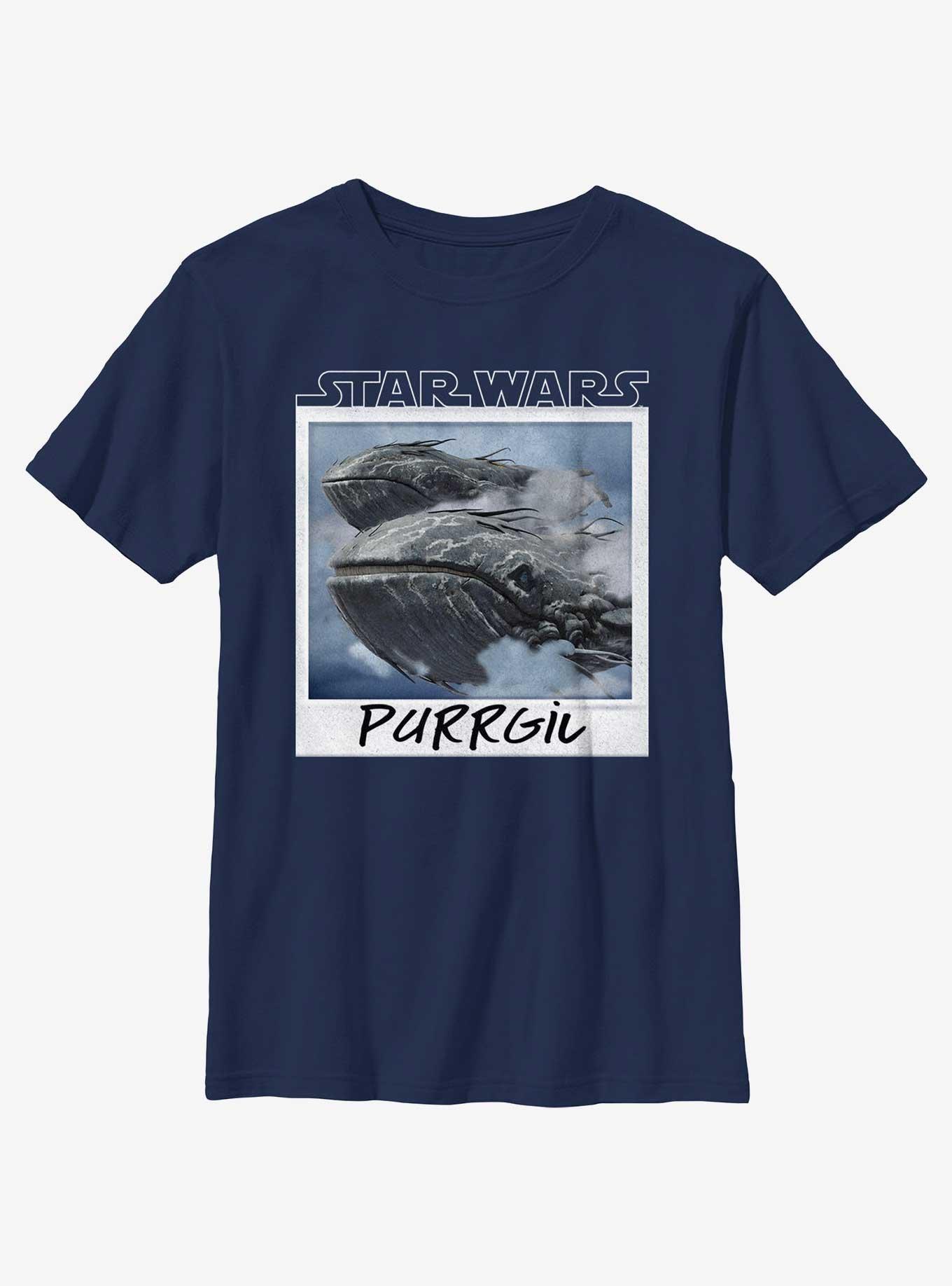 Star Wars Ahsoka Purrgil Polaroid Youth T-Shirt, NAVY, hi-res