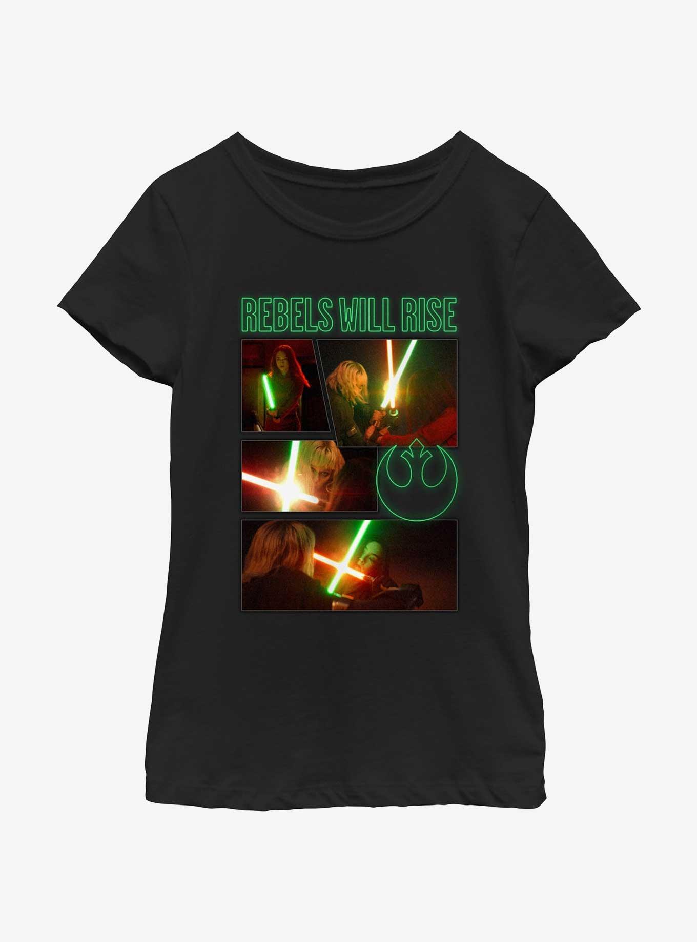 Star Wars Ahsoka Rebels Will Rise Showdown Youth Girls T-Shirt, , hi-res