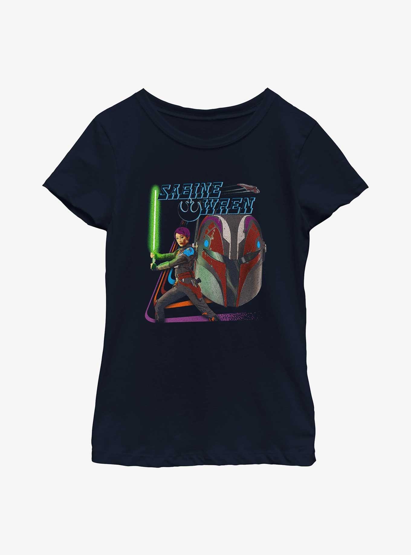 Star Wars Ahsoka Sabine Wren Youth Girls T-Shirt BoxLunch Web Exclusive , NAVY, hi-res
