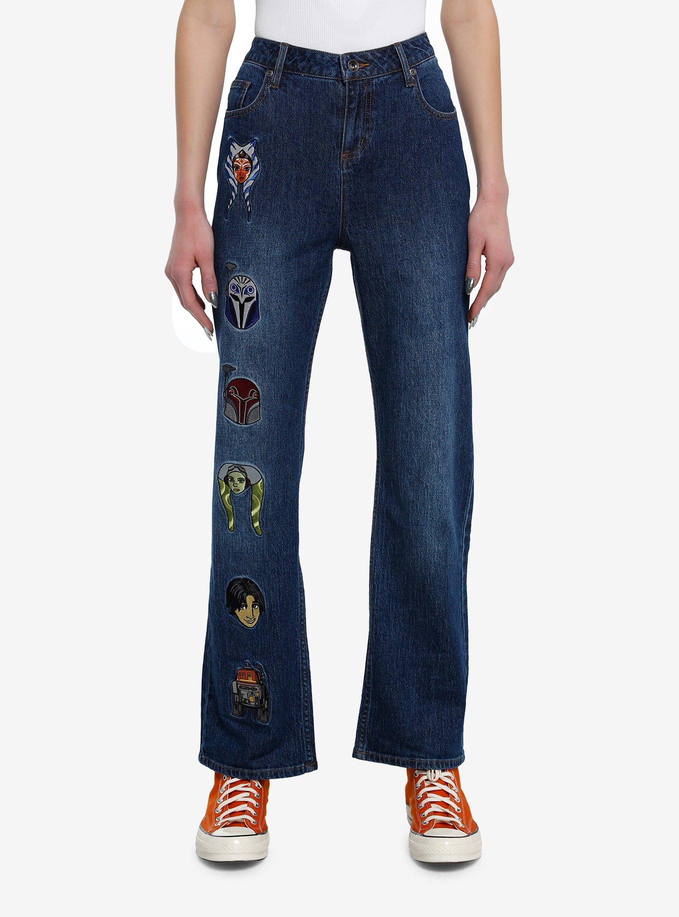 Her Universe Star Wars Rebels Faces Vintage Fit Denim Pants Her Universe Exclusive, DARK WASH, hi-res