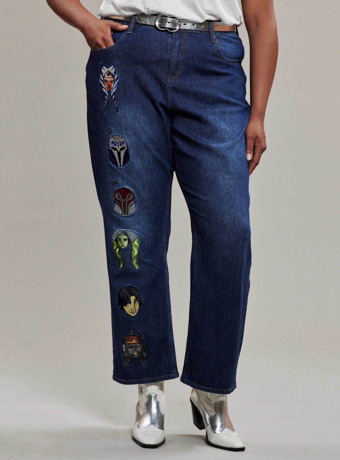 Her Universe Star Wars Rebels Faces Vintage Fit Denim Pants Plus Size Her Universe Exclusive, DARK WASH, hi-res