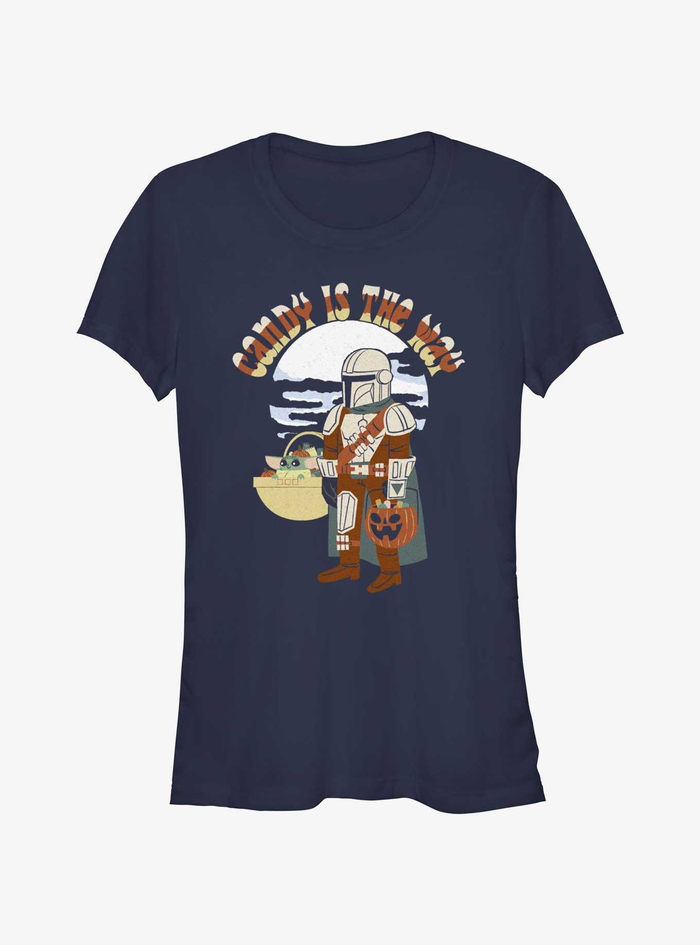 Star Wars The Mandalorian Candy Is The Way Girls T-Shirt, NAVY, hi-res