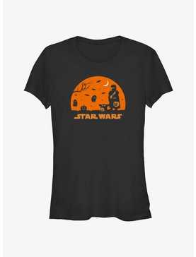 Star Wars The Mandalorian Grogu And Mando Silhouette Girls T-Shirt, , hi-res