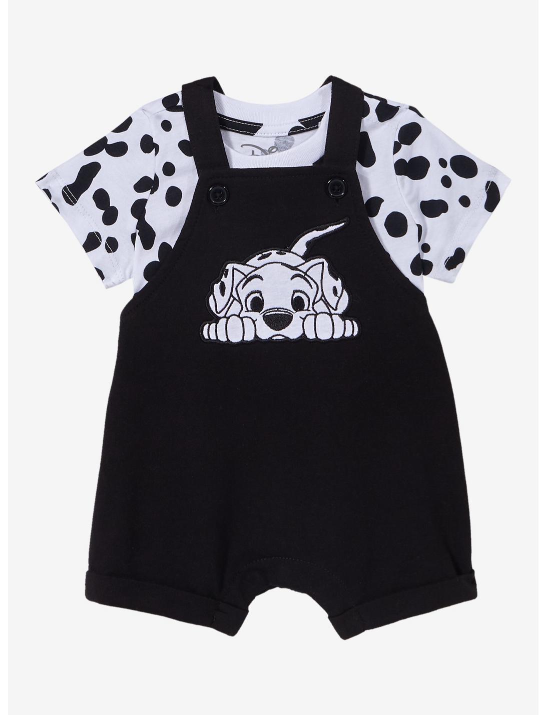 Disney 101 Dalmatians Infant Overall Set — BoxLunch Exclusive, BLACK AND WHITE DOT, hi-res