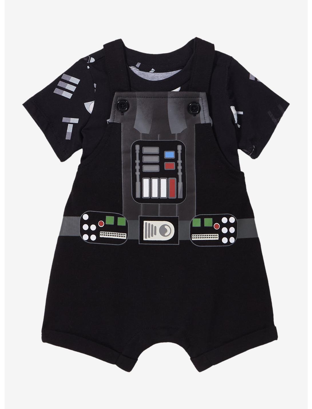 Star Wars Darth Vader Uniform Infant Overall Set - BoxLunch Exclusive, BLACK, hi-res