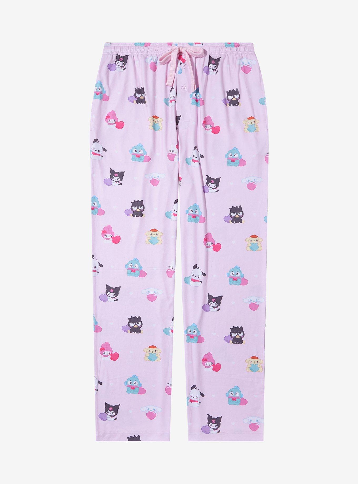 Sanrio Hello Kitty and Friends Emo-Kyun Allover Print Sleep Pants &mdash; BoxLunch Exclusive, PINK, hi-res