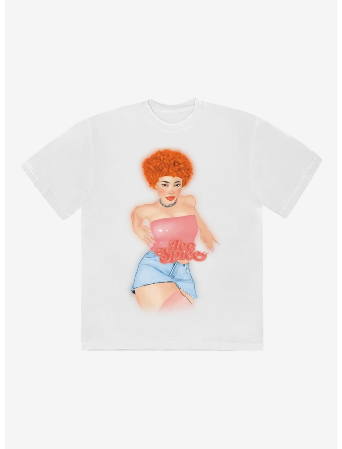 Ice Spice Airbrush Boyfriend Fit Girls T-Shirt, BRIGHT WHITE, hi-res