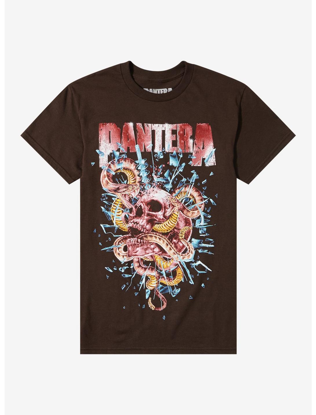 Pantera Drill Bit Skull & Snake Boyfriend Fit Girls T-Shirt, DARK CHOCOLATE, hi-res