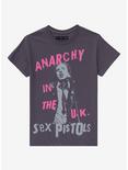 Sex Pistols Anarchy In The UK Johnny Rotten Boyfriend Fit Girls T-Shirt, CHARCOAL, hi-res