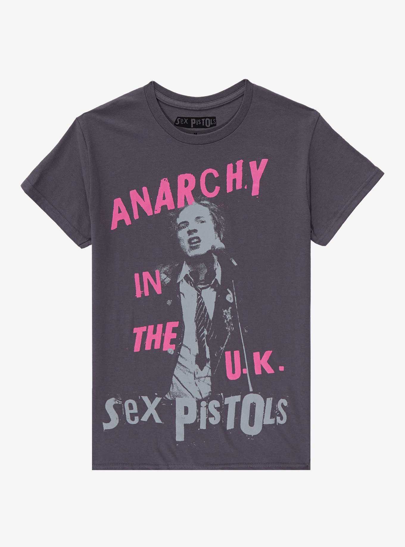 Sex Pistols Anarchy In The UK Johnny Rotten Boyfriend Fit Girls T-Shirt, , hi-res
