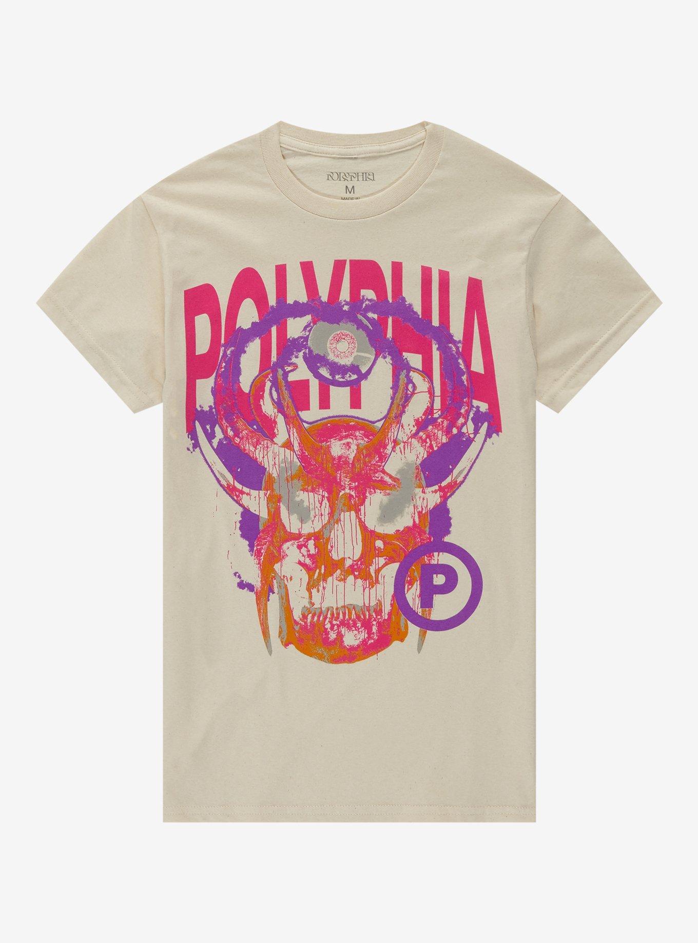 Polyphuia Horned Skull Boyfriend Fit Girls T-Shirt, NATURAL, hi-res